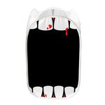 Dracula Fang Print Mesh Laundry Hamper