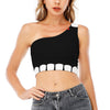 Dracula Fang Print One Shoulder Crop Top