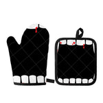 Dracula Fang Print Oven Mitt And Pot Holder Set