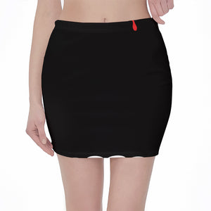 Dracula Fang Print Pencil Mini Skirt