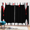 Dracula Fang Print Pencil Pleat Curtains