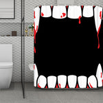Dracula Fang Print Polyester Shower Curtain