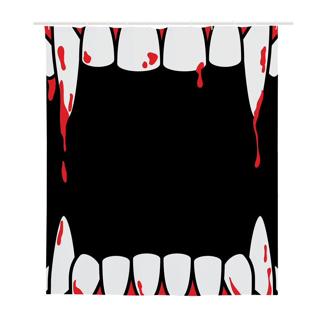 Dracula Fang Print Polyester Shower Curtain