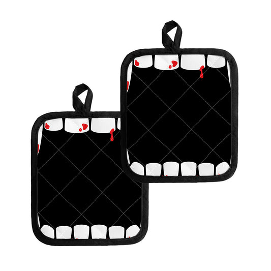 Dracula Fang Print Pot Holders