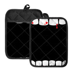 Dracula Fang Print Pot Holders With Pocket
