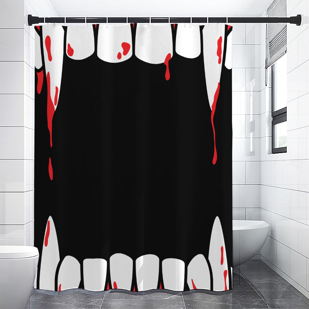 Dracula Fang Print Premium Shower Curtain