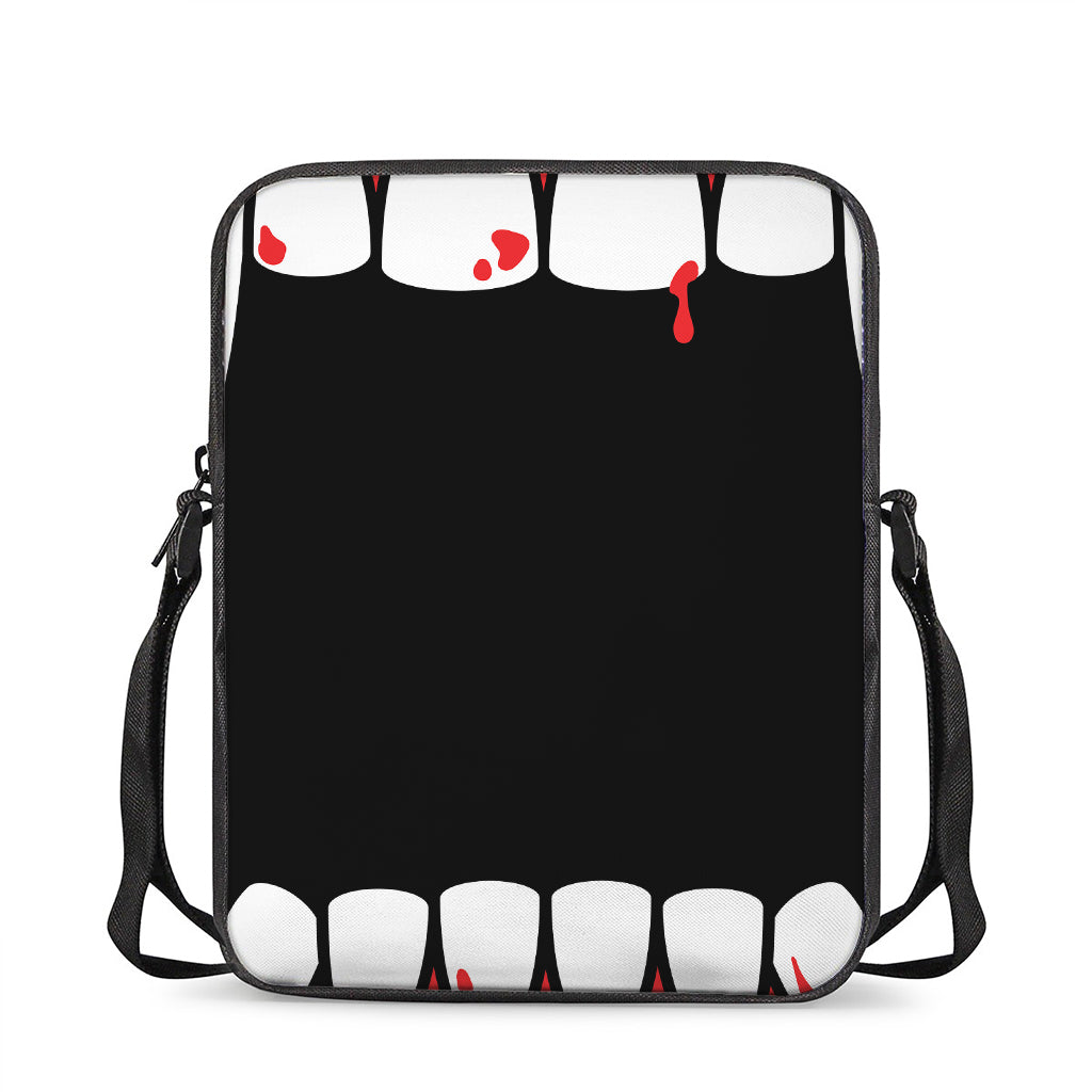 Dracula Fang Print Rectangular Crossbody Bag