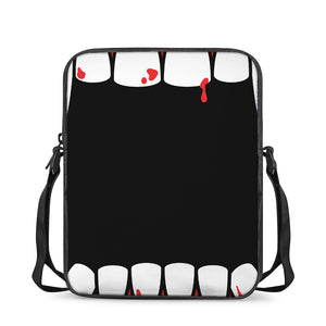 Dracula Fang Print Rectangular Crossbody Bag