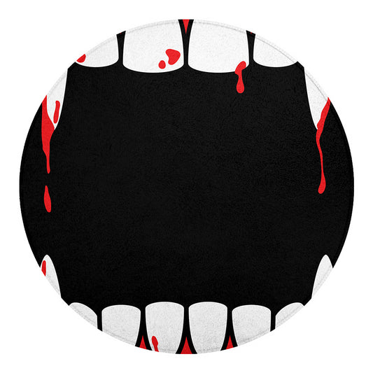 Dracula Fang Print Round Blanket