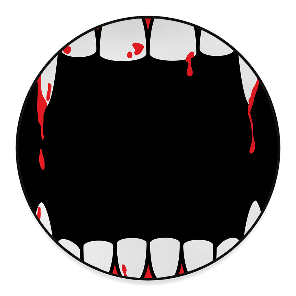 Dracula Fang Print Round Floor Mat