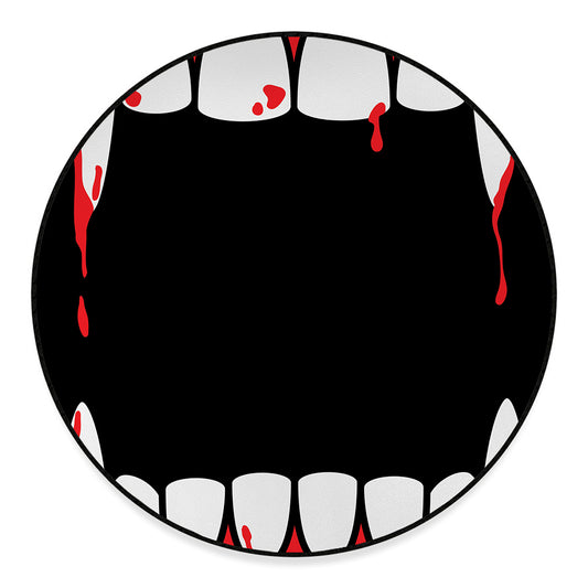 Dracula Fang Print Round Floor Mat