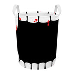 Dracula Fang Print Round Laundry Basket