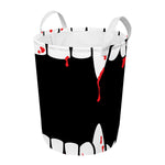 Dracula Fang Print Round Laundry Basket