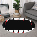 Dracula Fang Print Round Rug
