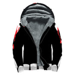 Dracula Fang Print Sherpa Lined Zip Up Hoodie