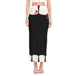 Dracula Fang Print Side Slit Maxi Skirt