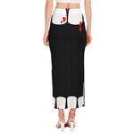 Dracula Fang Print Side Slit Maxi Skirt