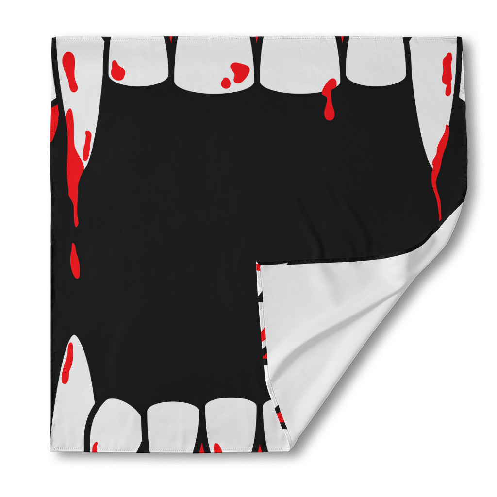 Dracula Fang Print Silk Bandana