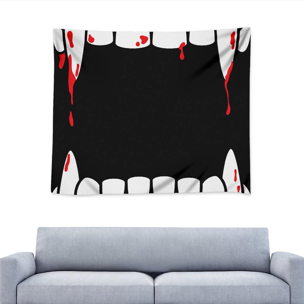 Dracula Fang Print Tapestry