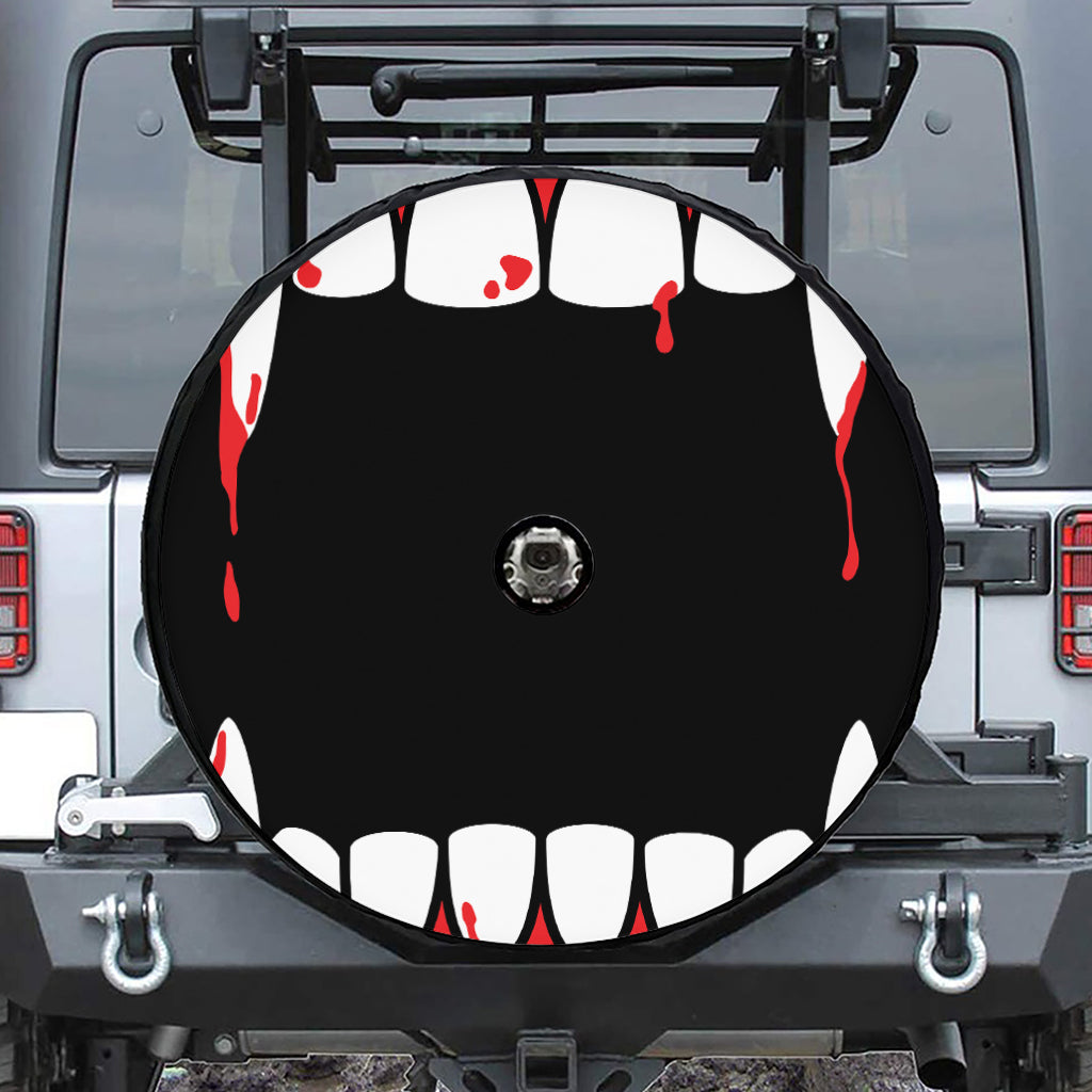 Dracula Fang Print Tire Cover With Camera Hole