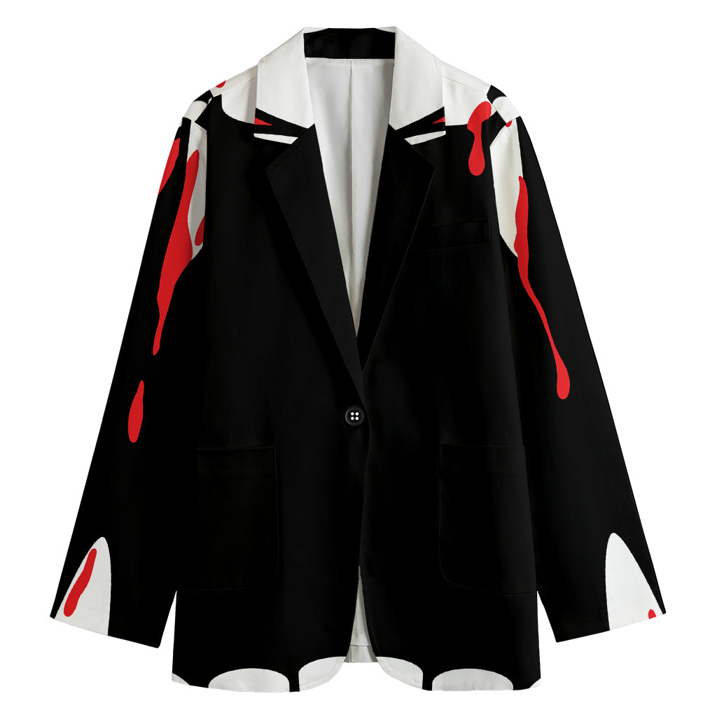 Dracula Fang Print Women's Blazer