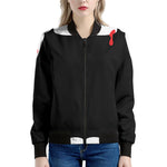 Dracula Fang Print Women's Bomber Jacket
