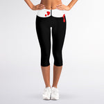 Dracula Fang Print Women's Capri Leggings