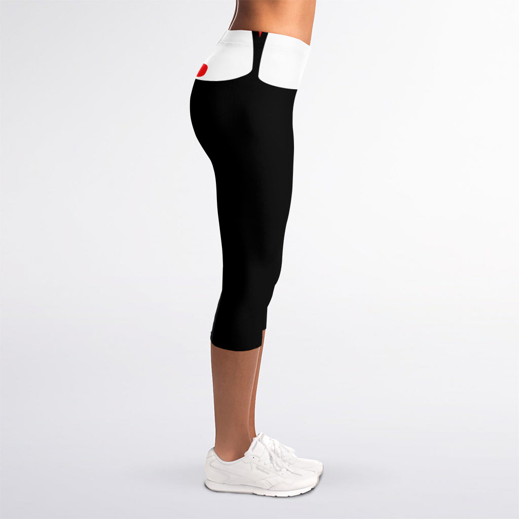 Dracula Fang Print Women's Capri Leggings