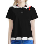 Dracula Fang Print Women's Polo Shirt
