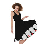 Dracula Fang Print Women's Sleeveless Dress