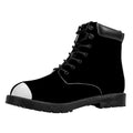 Dracula Fang Print Padded Collar Lace Up Boots