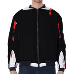 Dracula Fang Print Zip Sleeve Bomber Jacket