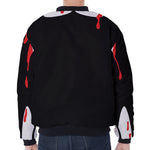 Dracula Fang Print Zip Sleeve Bomber Jacket