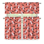 Dracula Pig Pattern Print 3 Piece Kitchen Curtains