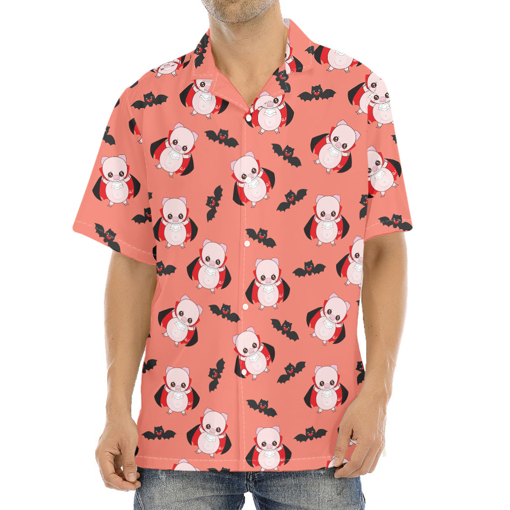 Dracula Pig Pattern Print Aloha Shirt