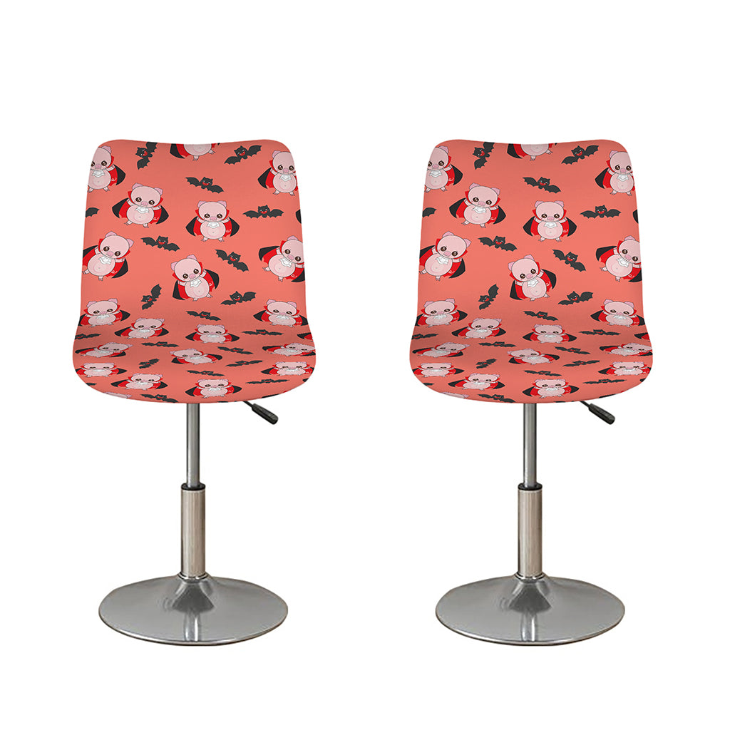 Dracula Pig Pattern Print Bar Stool Covers