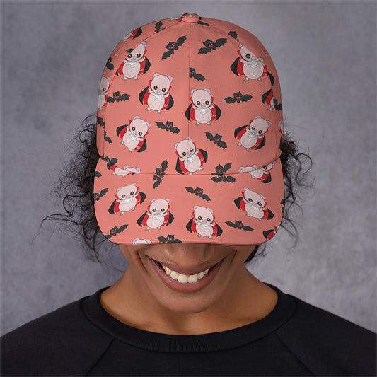 Dracula Pig Pattern Print Baseball Cap