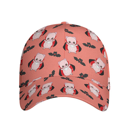 Dracula Pig Pattern Print Baseball Cap