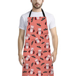 Dracula Pig Pattern Print Bib Apron With Pocket