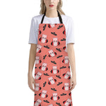 Dracula Pig Pattern Print Bib Apron With Pocket