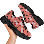Dracula Pig Pattern Print Black Chunky Shoes