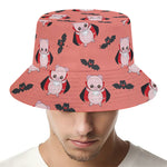 Dracula Pig Pattern Print Bucket Hat