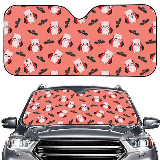 Dracula Pig Pattern Print Car Windshield Sun Shade
