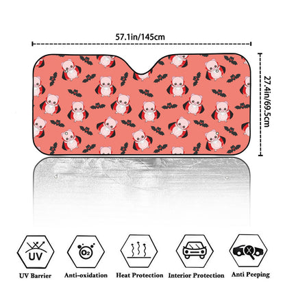 Dracula Pig Pattern Print Car Windshield Sun Shade