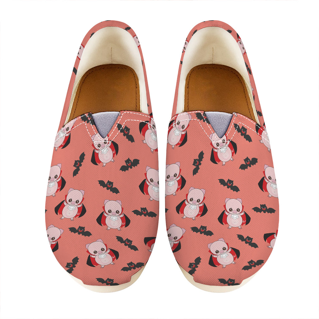 Dracula Pig Pattern Print Casual Shoes