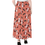 Dracula Pig Pattern Print Chiffon Maxi Skirt