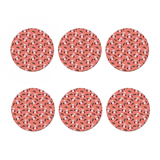 Dracula Pig Pattern Print Coaster Set