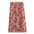 Dracula Pig Pattern Print Cotton Front Slit Maxi Skirt
