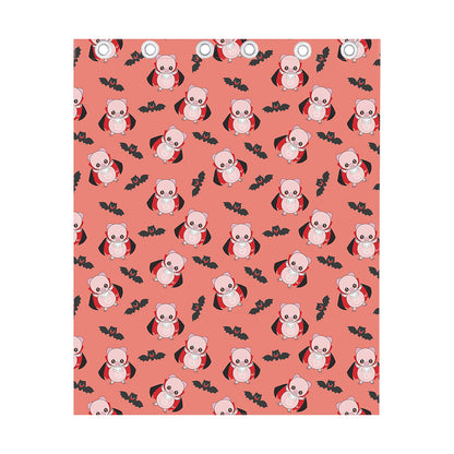 Dracula Pig Pattern Print Curtain