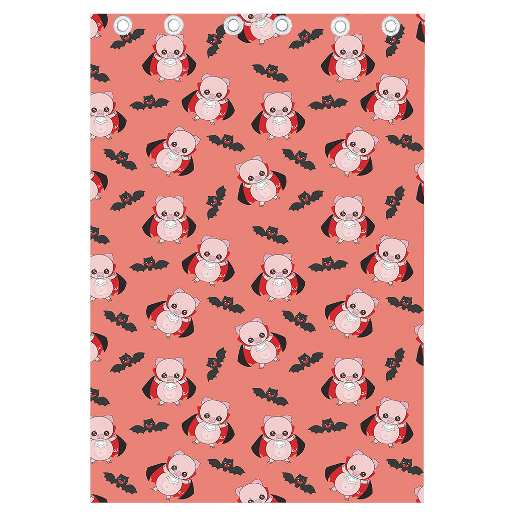 Dracula Pig Pattern Print Curtain